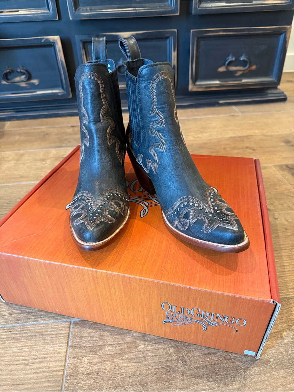 Old Gringo Black Shay Western Ankle Boots